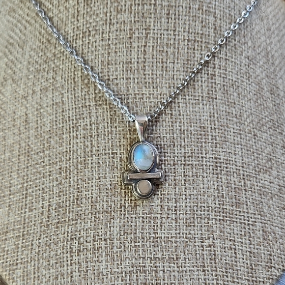 Handmade Jewelry - Handmade Elegant Silver Moonstone Pendant. Artisan Made Design "Balance"